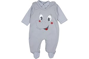 TupTam Baby Mädchen Jungen Strampler mit Langarmshirt Aufdruck Spruch 2 teilig