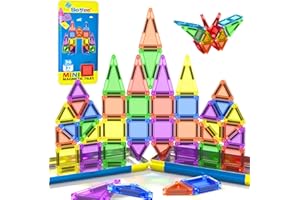 Soyee Magnetische Bausteine Reisespielzeug mit Metallbox Mini-Magnetbausteine für Kinder STEM Sensorisches Spielzeug Kleinkindspielzeug für Reisen Spielzeug Geschenk Jungen und Mädchen ab 3 Jahren