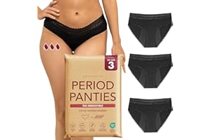 ‎ZENAPHYR ZENAPHYR 3er Set Perioden Unterhosen Schwarz Bio Baumwolle - Waschbare Saugfähige Menstruationsunterwäsche