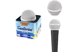MICROPHONE DUDE White Replacement Steel Mesh Grille Heads For Shure SM58, BETA 58, Dynamic Microphones - Includes Protective Storage Tin Case