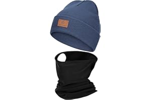 YANIKY – Set con cuffia da donna e da uomo e scaldacollo tubolare in pile, invernale, per il tempo libero, lo sport all'aria aperta, il ciclismo, la corsa