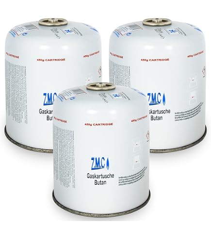 SMH LINE® 6 Cartucce Gas Butano Da 500g Con Valvola EN 417 – Filettatura Universale 7/16 Per Fornello, Bruciatore E Barbecue