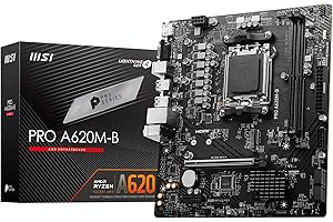 MSI PRO A620M-B Motherboard, Micro-ATX - Supports AMD Ryzen 9000 / 8000 / 7000 Processors, AM5 - DDR5 Memory Boost (6800+ MT/s OC), 1 x PCIe 4.0 x16, 1 x M.2 Gen4