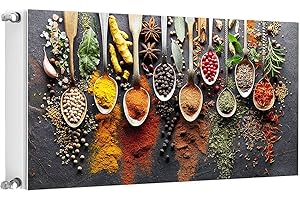 ‎TMK ARTDEKO TMK ArtDeko Heizkörperabdeckung Magnetisch Dekorativer Sichtschutz Energiesparend Magnet Heizkörperabdeckung, Heizkörperverkleidung 100x60cm, Gewürze