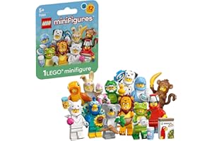 LEGO Minifigures Série Animaux 28 - Boîte Mystère - 1 des 12 Jouets Surprises à Collectionner - Figurines Dont Lion, Lapin, Chat & Dauphin - Pinata pour Garçon ou Fille dès 5 Ans 71051