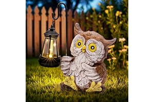 ‎GIGALUMI GIGALUMI Geschenke für Mama, Eulen Figuren mit Solar Laterne, einzigartige Gartendeko Geburtstagsgeschenk für Frauen, Eulen Geschenke, Sole eulen Deko für Draußen, Terrasse, Outdoor, Hof