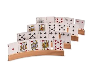 Yellow Mountain Imports Panorama Wooden Playing Card Holders/Racks - Set of 4 Card Organizers