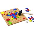 HABA 2300 Gioco Del Martello E Formine - Tavola In Sughero, Martello E Puntine - Made In Germany, Dai 3 Anni - 5