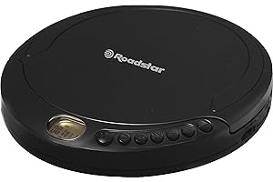 Roadstar PCD-498NMP/BK Discman, Reproductor de CD-MP3 / WMA, CDA,CD-R, CD-RW, Portátil con Auriculares Incluidos, Inalámbrico, Función Antichoque, Pantalla LCD, Pilas, Cable USB, Negro