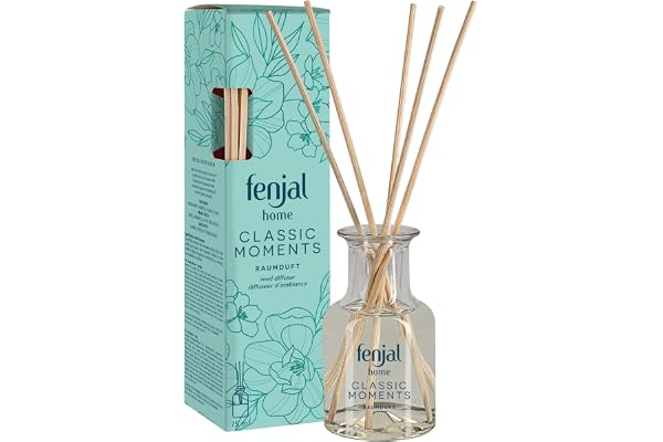 fenjal home rumsdoft – 75 ml, lyxig Chypre-blomdoft, 5 rottingpinnar, upp till 6 veckors doftupplevelse – Classic