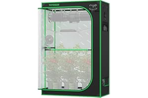 VIVOSUN Pro Grow Tent 120x60x180 cm, Tienda de Cultivo Interior con Tubos Metálicos 22mm, Tela Oxford Resistente, Mylar Reflectante, Barras de Colgado Extra y Kit CFM, Compatible AeroLight A200SE