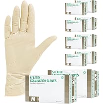 SF Latexhandschuhe M Weiß – 1000 Stück Einweghandschuhe, Einmalhandschuhe, Latex Handschuhe, Gummihandschuhe für Medizin, Reinigung, Küche, Kosmetik, Tattoo & Haushaltsarbeiten – Puderfrei, Reißfest