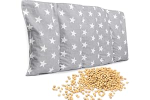 Amilian Cherry Stone Heat Bag, Thermal Cherry Stone Pillow, Heat Pad Microwavable, Microwave Heat Pad, Hot and Cold Grey Stars
