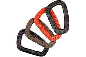Elitex Training Mosquetón Táctico de Plástico de Colores Alta Resistencia para Mochila, Molle, Chaleco, Llaves (Pack 4)