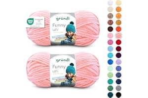 Gründl Laine Funny uni - laine chenille douce pour le crochet – moelleuse et respectueuse de la peau - 100% polyester – 2 pelotes 100 g / 120 m – taille d’aiguille 5-6 -abricot
