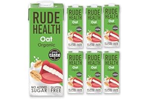 Rude Health 6 x 1 Litre Organic Oat Dairy-Alt Milk, 100% Natural Organic Drink, Lactose Free, Dairy Free & Gluten-Free, No Added Sugar, Award-Winning, Healthy & Vegan, 100% Recyclable Packaging
