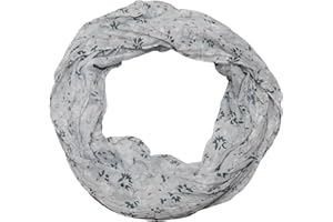 beybey® Damen Seide Loop Schal mit Blumenmuster - wunderschön und fein - Seidenschal - Loop Schal Damen - Schlauchschal Damen