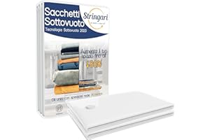 Stringari 2 Sacchi XL 100x80 - Sacchetti Sottovuoto Vestiti - Buste di Qualità Superiore per Piumoni