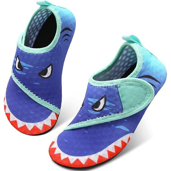 FEETCITY Unisex Kids Water Shoes - Lightweight Aqua Socks With Non-Slip Sole, Easy Hook & Loop Closure - View #2