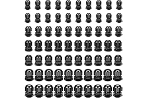 XSHAO 70 Pezzi Pressacavo, 6 Disegni Pressacavo Impermeabile con Controdado per Cavi di Illuminazione Esterna Giardino Domestico e Apparecchi Elettrici (Nero)