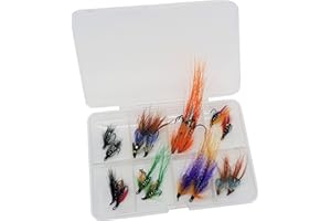 BestCity Moscas triples para pesca con mosca de salmón X16 10-14 con caja #339