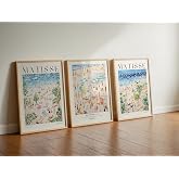 Matisse 3'l&uuml; &Ccedil;er&ccedil;evesiz Poster, Modern Dekoratif &Ccedil;er&ccedil;evesiz Poster, Tablo (3Matisse1, 50 x 70)