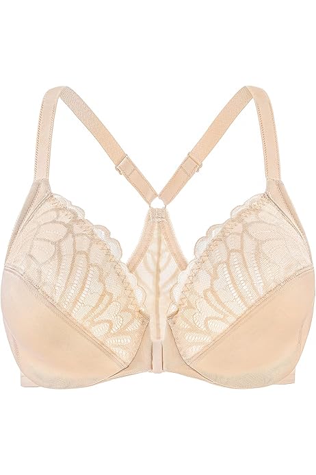 Soutien-gorge Femme Fermeture Devant - Sans Armatures, En Dentelle - Confortable Et Respirant - Pour Sport, Quotidien