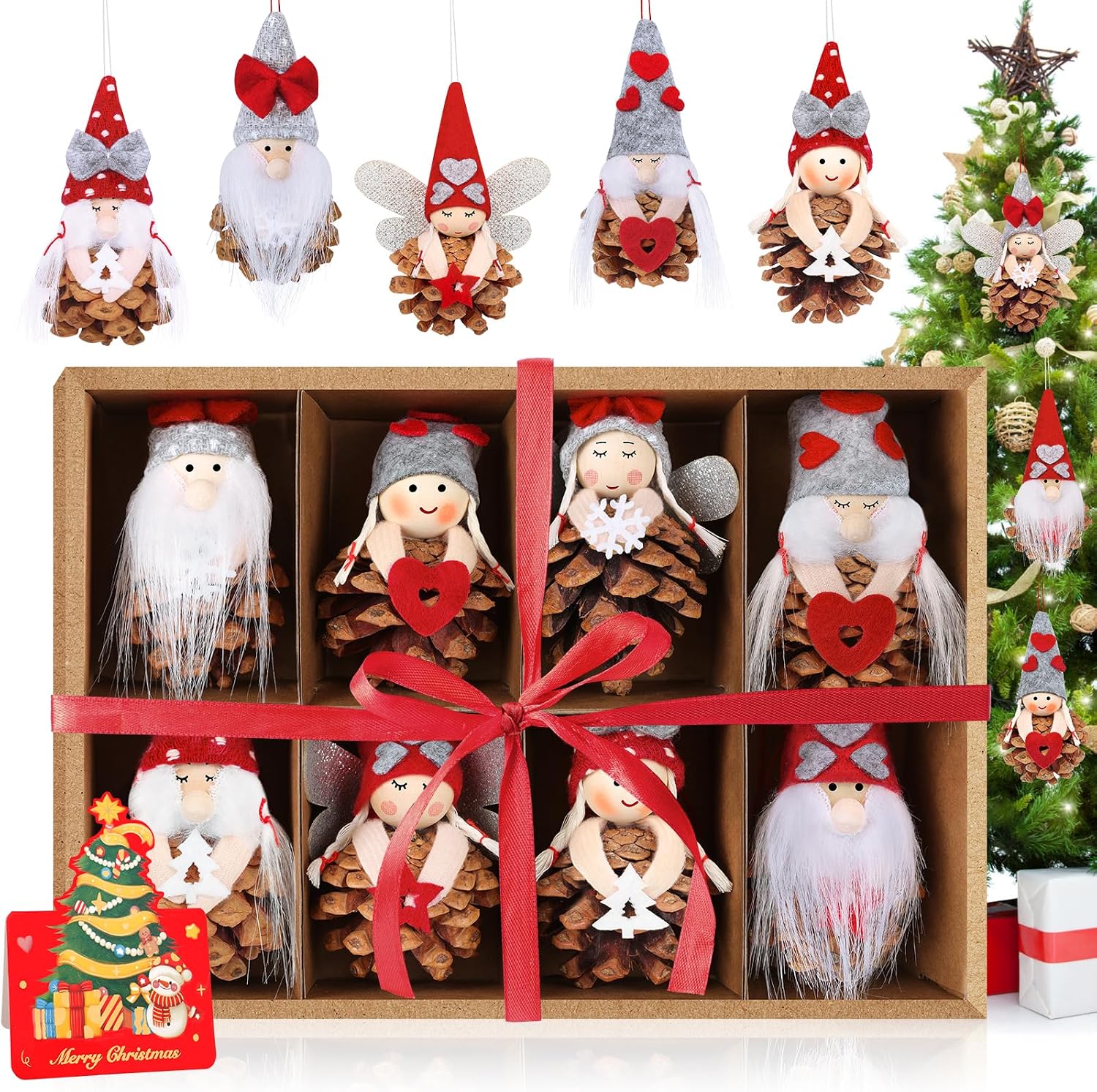 duendes navideños colgantes para árbol