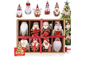 Gaeymy Wichtel - Adornos para árbol de Navidad, 8 unidades, diseño de duendes navideños