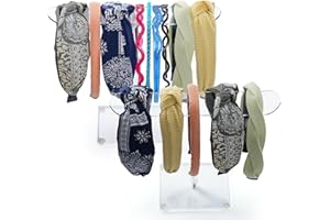 Winter Shore Soporte Acrilico para Diademas (Pack de 2) - Almacenamiento y Organización Transparente para Diademas Gruesas y Finas, Coleteros, Lazos - Organizador Diademas Colgante con Patas de Goma
