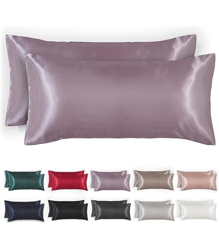 Set 2 Federe Cuscino 50x80 Cm Ipoallergeniche - Morbide Per Capelli E Pelle, Chiusura A Busta - Grigio - Foto 7