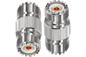 TUOLNK Connecteur Femelle UHF PL259 Adaptateur coaxial UHF Femelle à Femelle SO239 à SO239 Adaptateur coaxial pour Radio CB 2 pièces