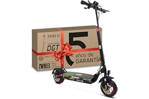 ZWHEEL Patinete Eléctrico Adultos Homologado DGT - 600W-2000W Max, 35-70km Autonomía, Regeneración al Frenar, Doble/Cuádruple Suspensión Hidráulica Mejorada, IP54, Ruedas 10" Tubeless - Pantalla y App