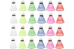 Dondeen 24 Stück Kunststoff Badmintonbälle,Hohe Stabilität,Langlebigkeit,Nylon Federbälle,Indoor Outdoor Nutzung für Sport,Training und Freizeitspaß,Einsteiger