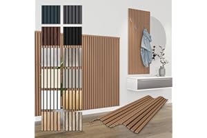 HEXIM Akustikpaneele 138,5x60cm Holz Comfort - flexible Holzpaneele Platten Lamellenwand MDF Wandpaneele Lamellenverkleidung Wandverkleidung schalldämmend (0.83m² Teak)