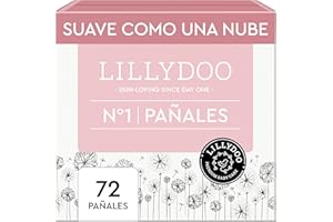 LILLYDOO Skin-friendly Diapers - Size 1 (2+ kg), Half Month Box (72 Count) Leak Protection, Soft, Fragrance Free, Lotion Free, Dermatologist Tested