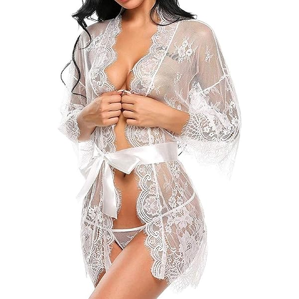 Body In Pizzo Sexy Donna - Babydoll Trasparente Con Schiena Scoperta, Halter Erotico Per Serate Speciali - Foto 5