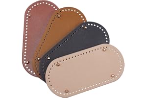 PH PandaHall 4pcs Crochet Bag Bottom 25x12x1.1cm Oval Bottom Bag Leather Bottoms For Bags Cushion Base with Holes Bag Shoulder Bags DIY Accessories