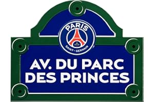 PARIS SAINT-GERMAIN PSG Avenue du Parc des Princes Plaque de Rue Rectangulaire Metal Multicolore 30 x 18 x 0,5 cm