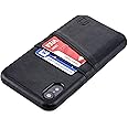 Dockem Wallet Case for iPhone XR Wallet Case: Built-in Metal Plate for Magnetic Mounting & 2 Credit Card Holder Slots (6.1" Exec M2, Synthetic Leather, Black)