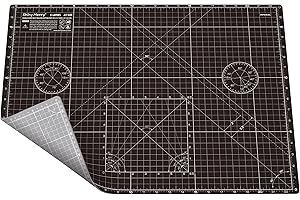 Self Healing Cutting Mat A2, 18" x 24" Fabric Cutting mat Double Sided 5-Ply Craft Cutting Board for Sewing,Crafts,Fabric, Quilting, Scrapbooking Projects, Black/Gray -Shiny Merry