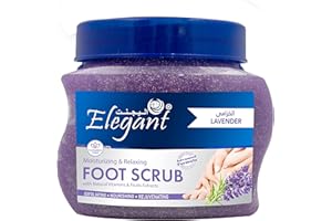 AFS ELEGANT Elegant Lavender Foot Scrub 500g - Exfoliating, Cleansing, and Nourishing Foot Exfoliator - Removes Callouses and Dead Skin Cells, Promotes Healthy Skin Growth - Natural Foot Scrub 17.64oz