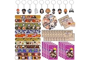 JUNMALLKO Wizard Party Regalo, 94 Pcs Harrry Regali Festa Compleanno, 12 Braccialetti a Scatto, 10 Sacchetti Regalo, 50 Adesivi, 10 Portachiavi, 12 carte d'invito, Harrry Compleanno Bomboniere Bambini Regalo