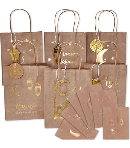 4 sacchetti regalo riutilizzabili Eid Mubarak sacchetti regalo con