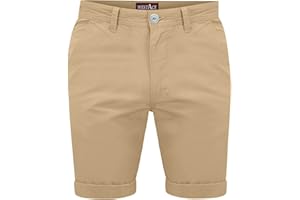 westAce Mens Chino Shorts Pants Cotton Knee Length Roll Up Casual Summer New