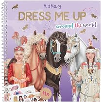 Depesche 12605 TOPModel Dress Me Up Fantasy Book 24 páginas para criar designs de cavalos, incluindo 11 folhas de adesivos, multicoloridos