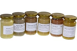 ‎WIEDEMER Wiedemer - Gourmet Senf Set "Süß-Scharf" sechs unserer beliebten Senf-Variationen von süß bis scharf in einem Set - 6 x 100g