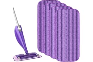 VPLONG Tampons de rechange réutilisables compatibles avec Swiffer Wet Jet et Wet Jet pour balai Swiffer, lingettes de rechange en microfibre humide et sèche pour nettoyage de planchers en bois dur