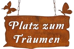 Bornhöft Sign Saying Board Rusty Garden Sign Patina Rust for Hanging Garden Decoration [German Language], 45cm