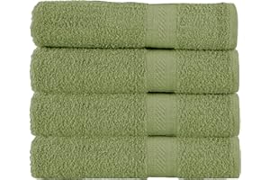 SWEET NEEDLE SweetNeedle Paquete de 4 Toallas de Baño Grandes Verde Oliva (70 x 140 cm),100% Algodón, Lujosas, Ultra Suaves, Calidad Hotelera, Altamente Absorbentes para Baño, Ducha, Playa y Uso Diario